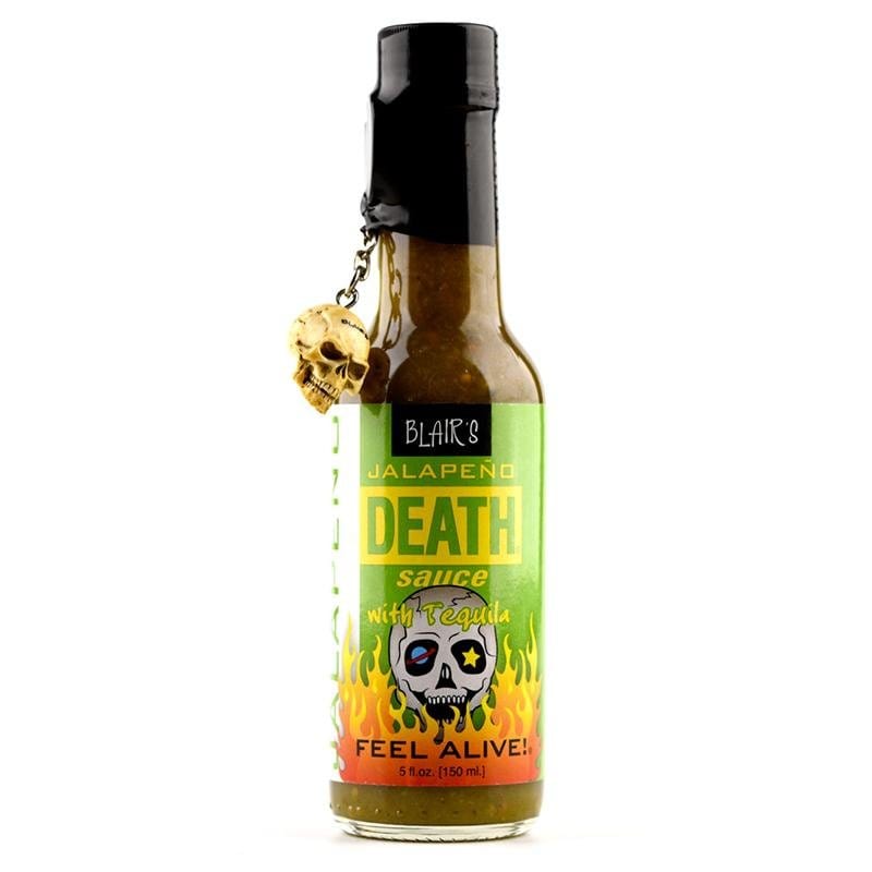 Blair’s Jalapeño Death Sauce With Tequila And With Skull Key Chain