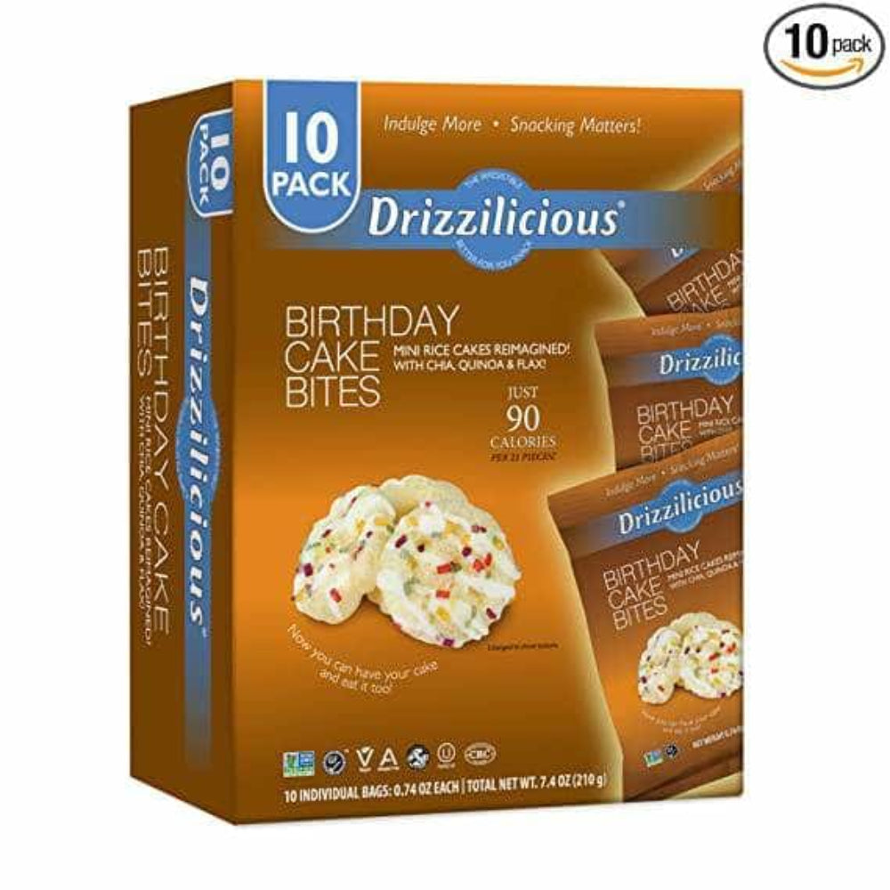 DRIZZILICIOUS – Birthday Cake Drizzle Bites 0.74OZ ( Pack of 6)