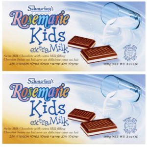 Schmerling’s Rosemarie Kids Extra Milk Swiss Chocolate Bar, Milk Filling, 3.5 oz (Pack of 2)