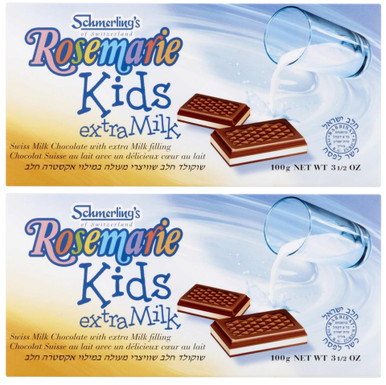 Schmerling’s Rosemarie Kids Extra Milk Swiss Chocolate Bar, Milk Filling, 3.5 oz (Pack of 2)
