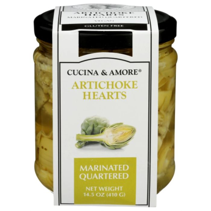 Cucina & Amore – Artichoke Hearts Marinated Quartered, 14.5 Oz | Pack
