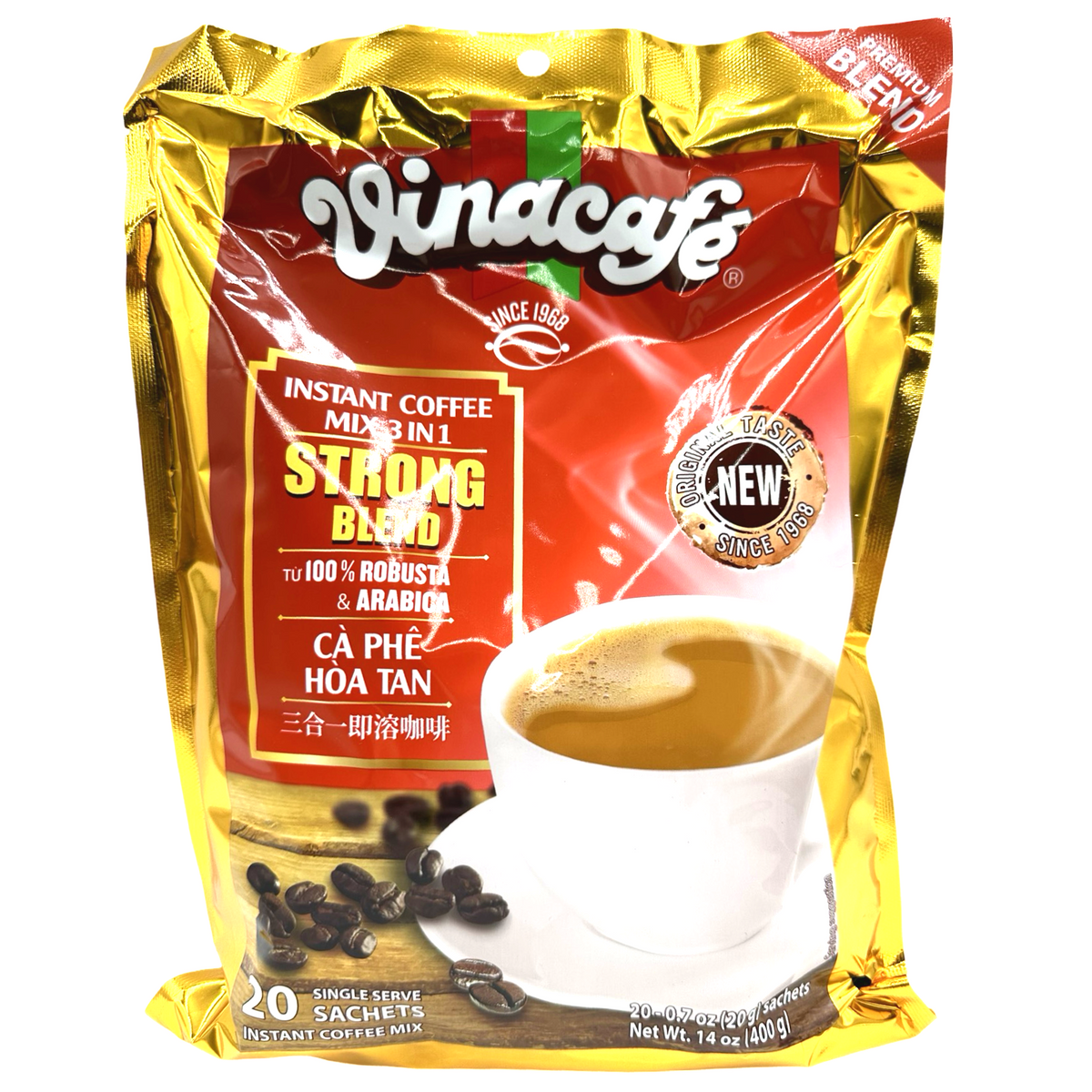 Vinacafe – Instant Coffee Mix 3 in 1 – Strong Blend – 400 G