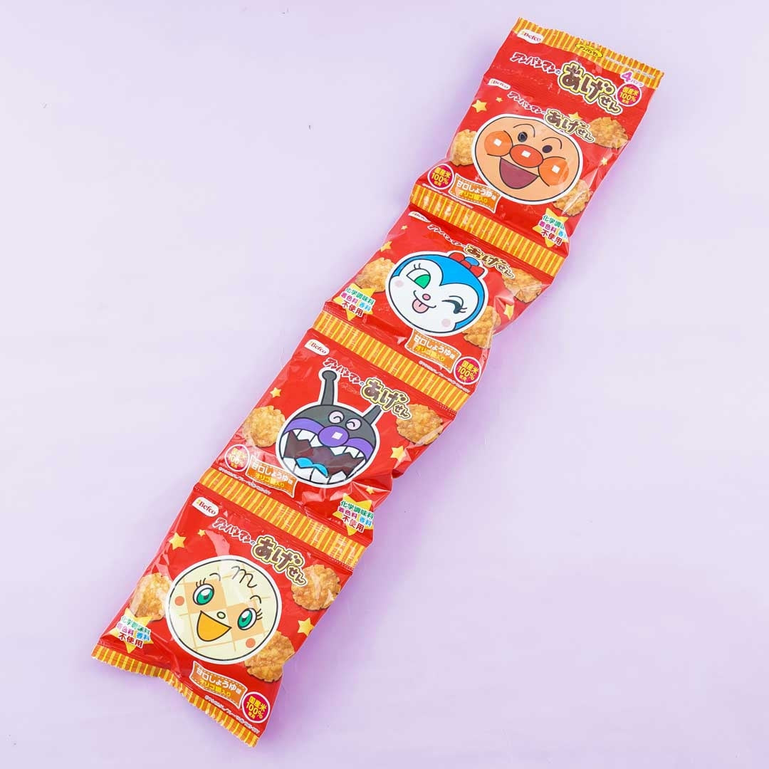 Anpanman Rice Crackers Mini Pack – Soy Sauce – 4 pcs