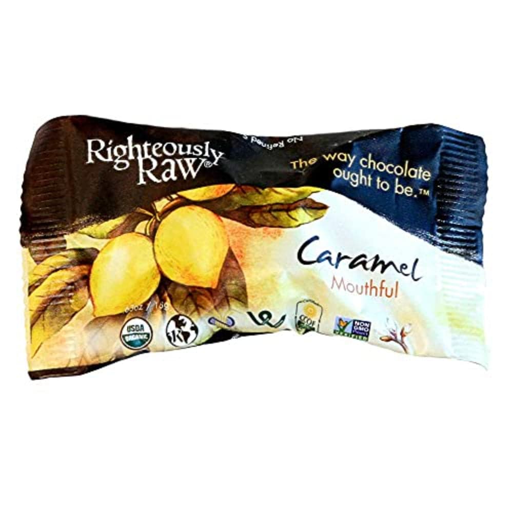 Righteously Raw – Organic Dark Chocolate Brownie Mouthfuls – Caramel L