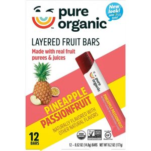 Pure Organic – Pineapple Passion Fruit Bars 6.2 Oz – Pack Of 9