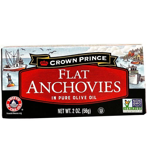 Crown Prince – Flat Anchovies in Pure Olive Oil – 2 OZ