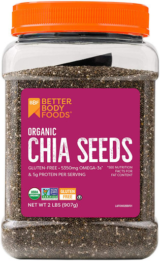 BetterBody Foods Organic Chia Seeds with Omega-3, Non-GMO (2 Pound)