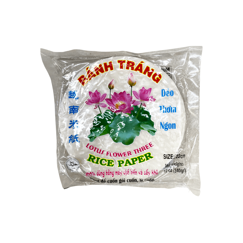 Lotus Flower Three Rice Paper Round