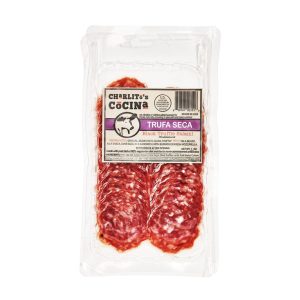 Charlito’s Cocina Trufa Seca – Dry Cured Black Truffle Salami (Presliced) – 15 x 3oz
