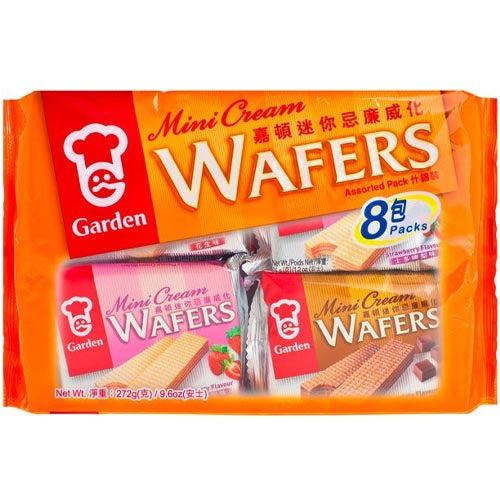 Garden – Mini Cream Wafers – Assorted – 8 Packs – 272 G