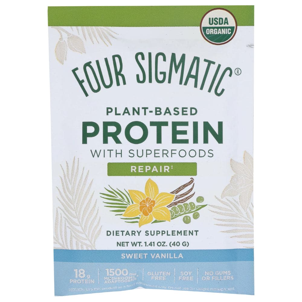 Four Sigmatic – Sweet Vanilla Protein Powder 1.41 OZ – Pack of 10