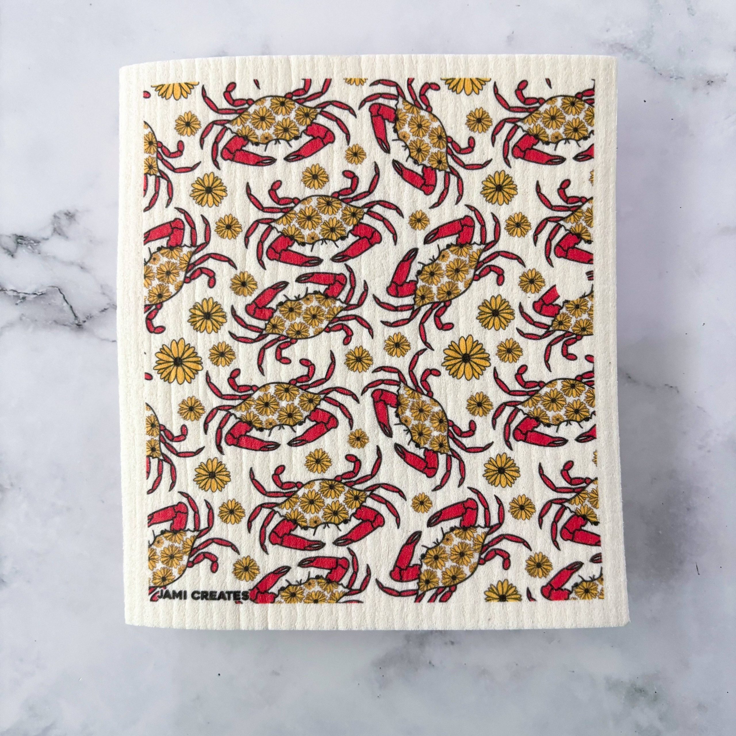 Jami Creates – Maryland Red Crab Swedish Dish Cloth