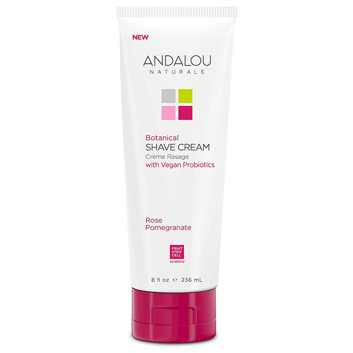 Andalou Naturals – Botanical Shave Cream Rose Pomegranate, 8 fl oz