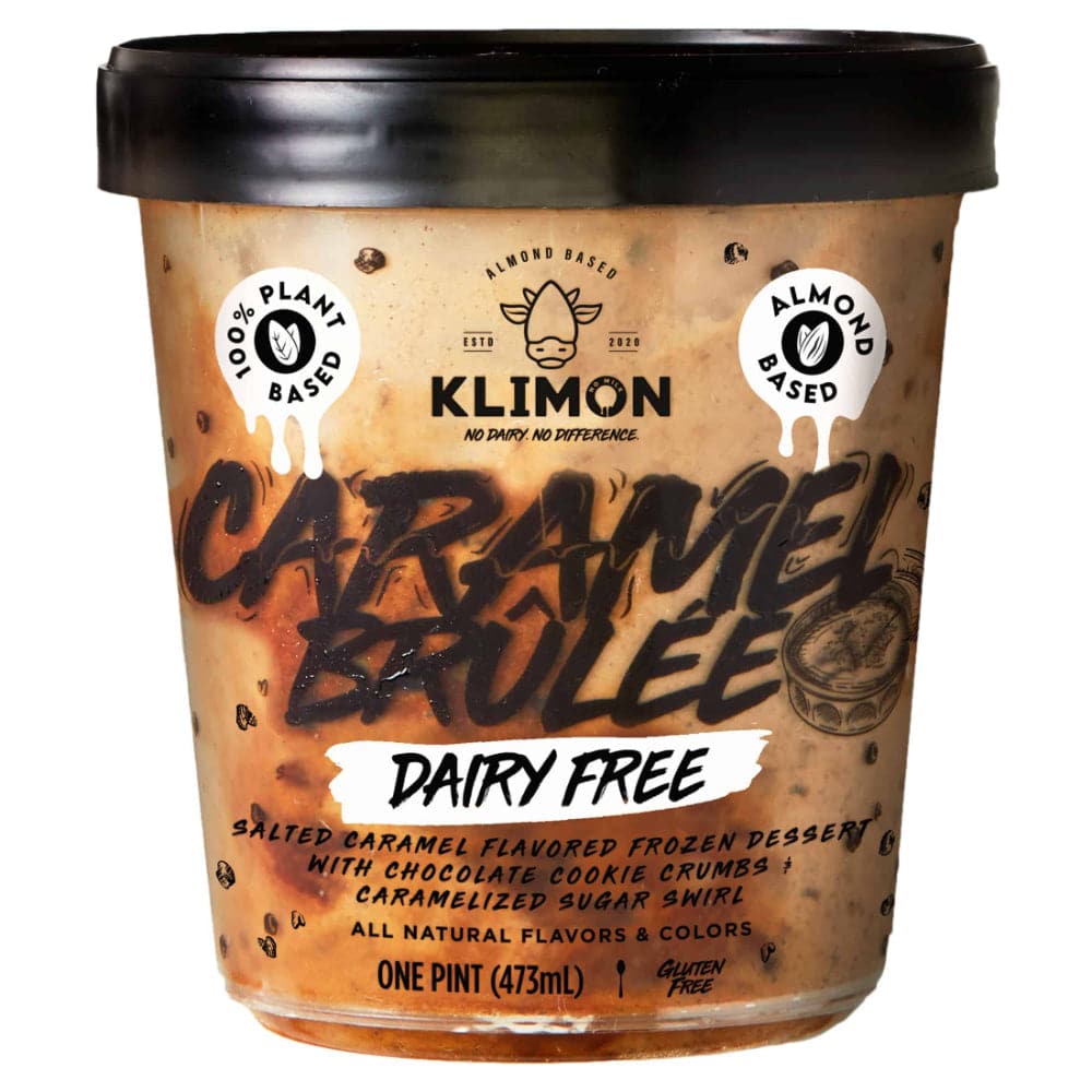 Klimon – Dairy Free Ice Cream Caramel Brûlée 1 Pt – (Pack of 8)