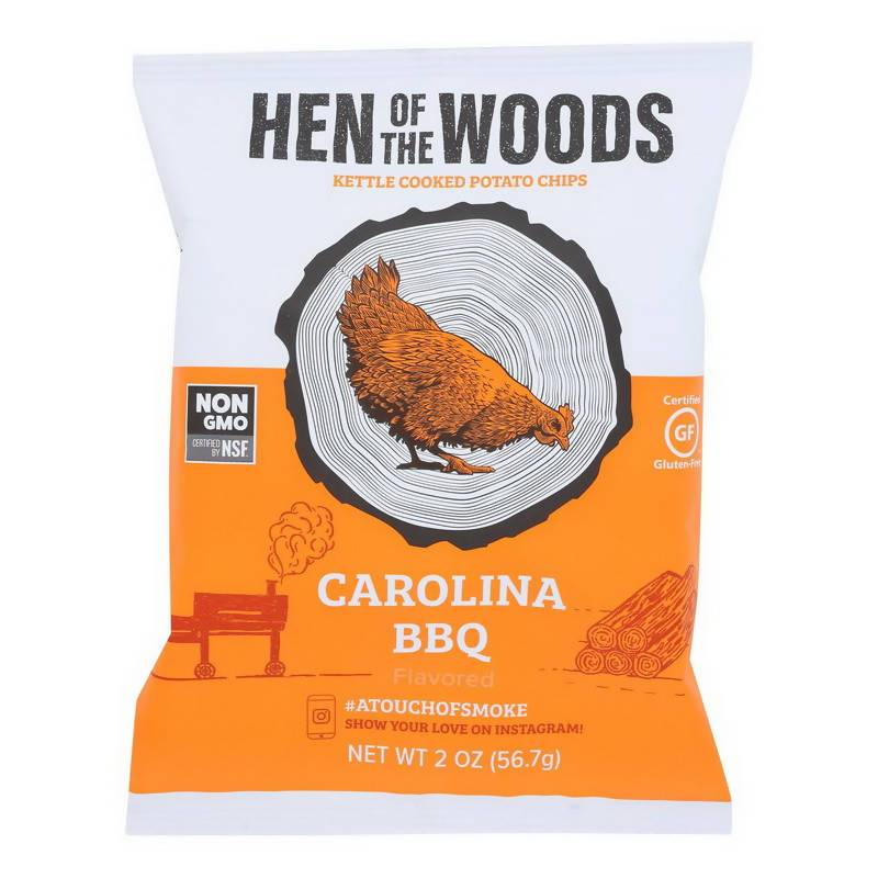 Hen of the Woods Carolina BBQ Kettle Chips Bags – 24 bags x 6oz case