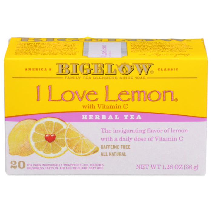 Bigelow – I Love Lemon Tea, 20 Bags, 1.28 oz | Pack of 6