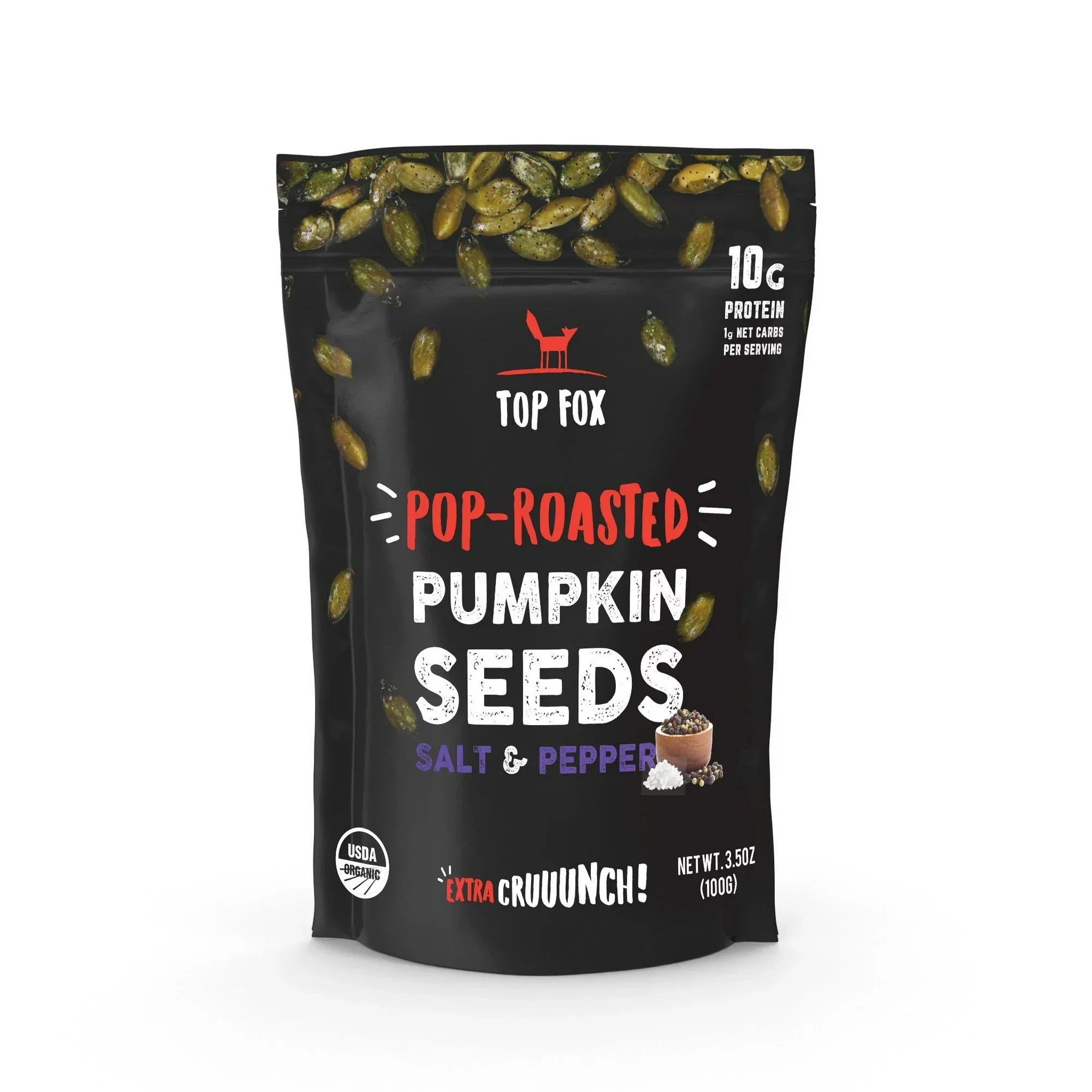 Top Fox Seeds Pumpkin Roasted Salt Pepper 3.5 Oz – Pack Of 6