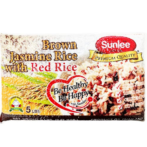 Sunlee Brand – Brown Jasmine Rice with Red Rice – 5 LBS