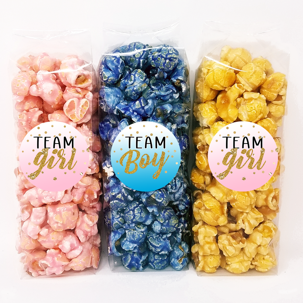 Team Girl – Team Boy – Gender Reveal Popcorn Favors