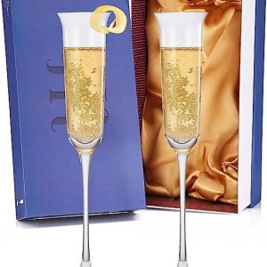 The Wine Savant – Vintage Crystal Champaign Flute Glasses, Set of 2
