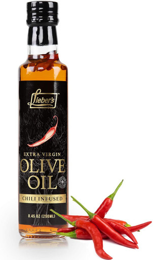 Lieber’s Chili Infused Extra Virgin Olive Oil, 8.45 Fl oz.