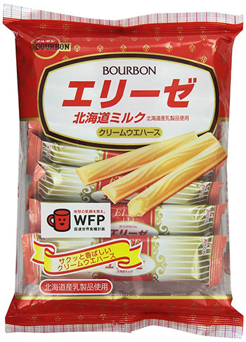 Bourbon “ELISE, Milk Cream Wafer” Crepe cookies, 16 bars in 1 pack, 65g