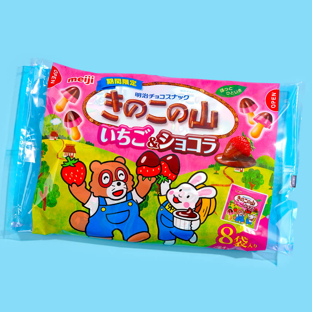 Kinoko no Yama Chocolate Biscuit Family Pack – Strawberry & Chocolate