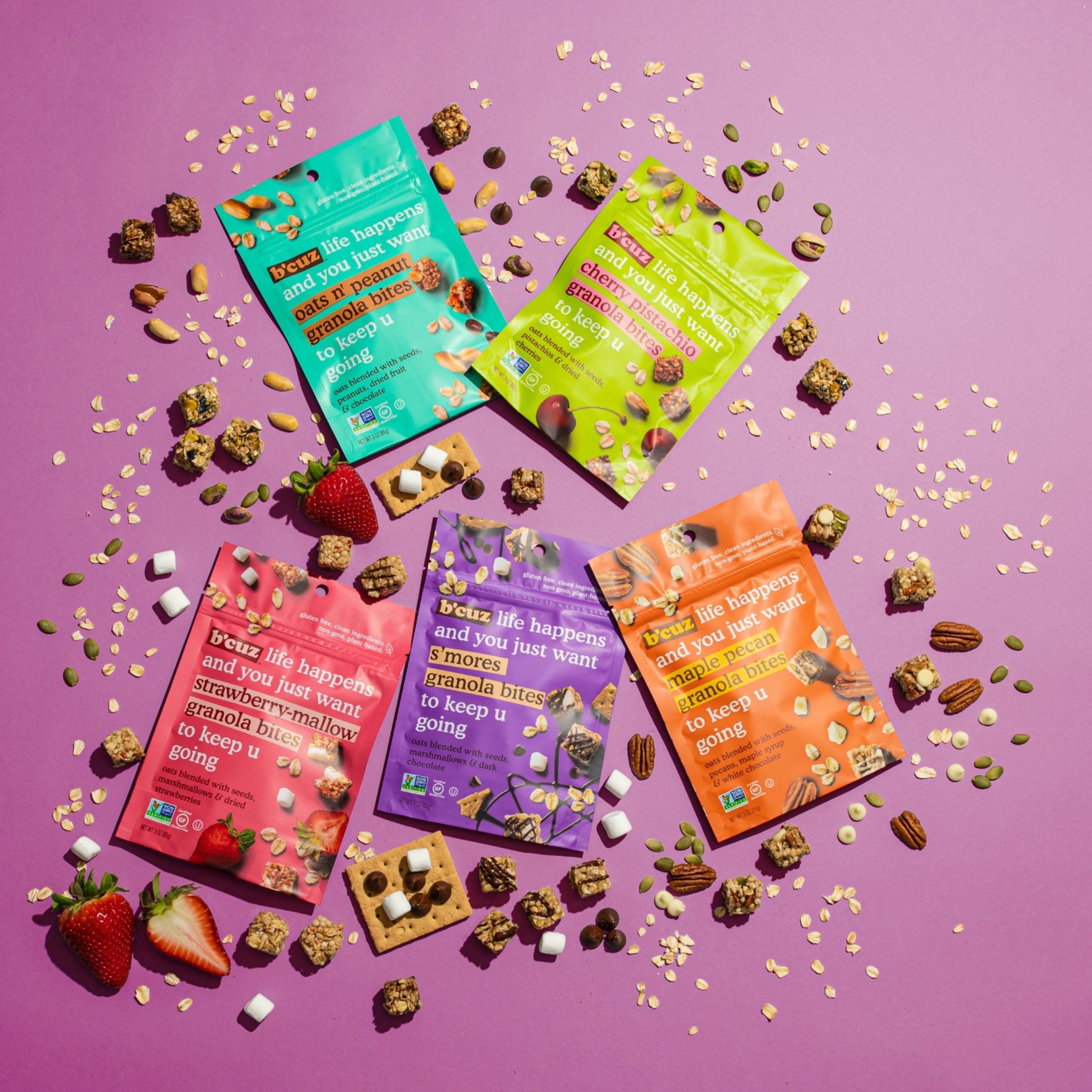 Bcuz Snacks – Granola Bites Variety Pack, 5 oz – Pack of 6