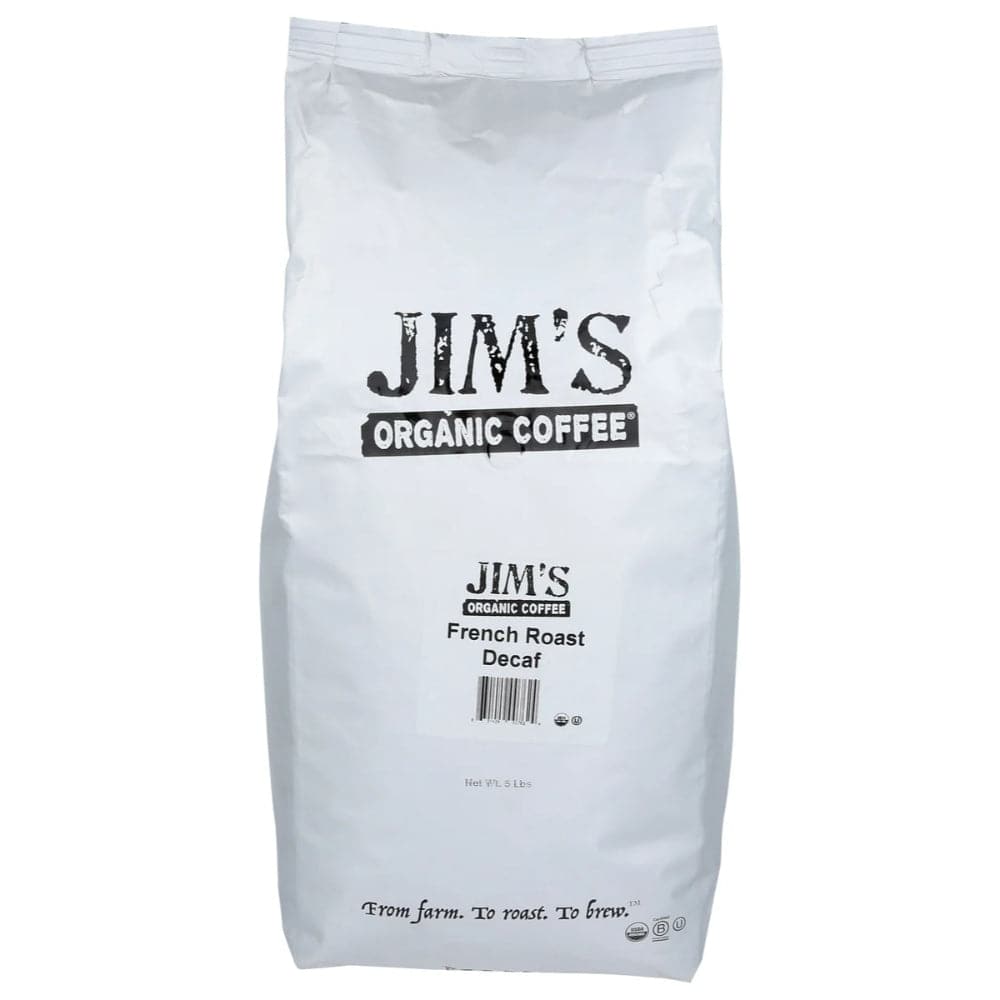 Jim’s Organic – French Roast Decaf Whole Bean Coffee, 5 lbs