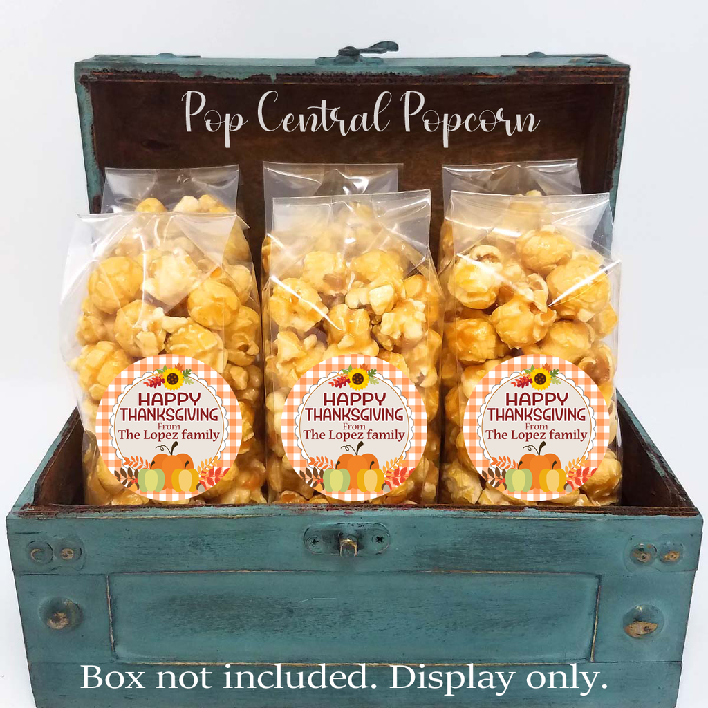 Plaid Pumpkins – Thanksgiving Day Popcorn Favor Bags