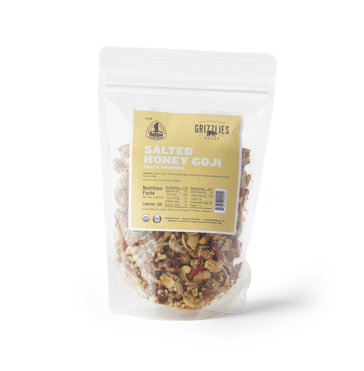 Salted Honey Goji Paleo Granola Bags – 12 x 12oz