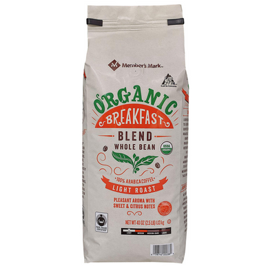 Member’s Mark Organic Breakfast Blend Whole Bean Coffee (40 oz.)