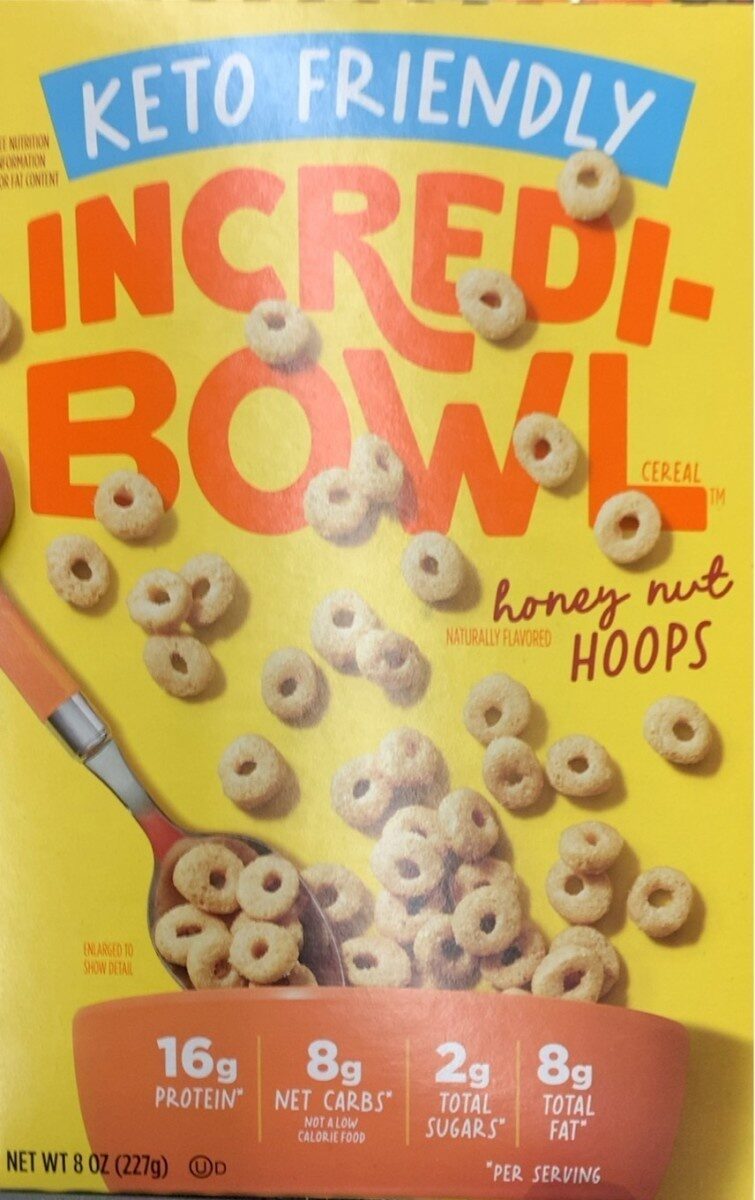 INCREDI-BOWL CEREAL HONEY NUT HOOPS 8 OZ – Pack of 8