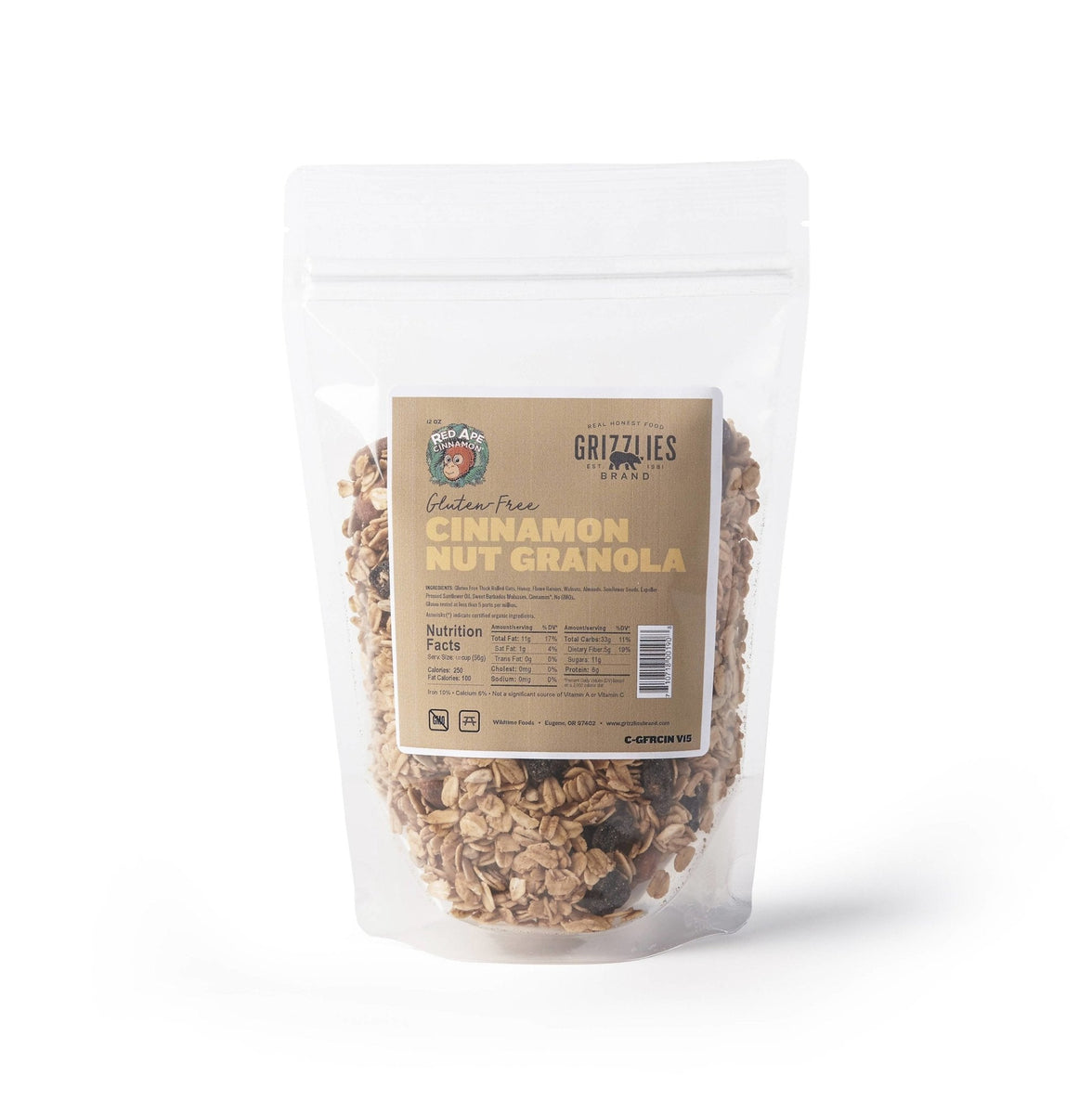 Gluten Free Cinnamon Nut Granola Bags – 12 x 12oz