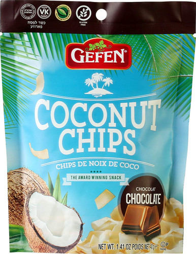 Gefen Coconut Chips Chocolate, 1.41 oz.