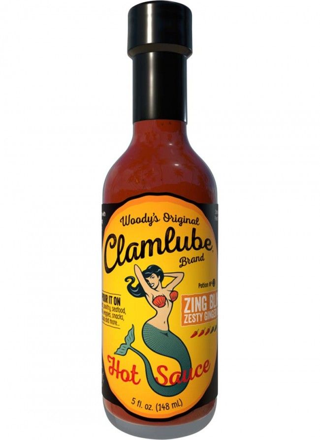 Woody’s Original Clamlube Brand Zing Bling Zesty Ginger Bite Hot Sauce, 5oz.