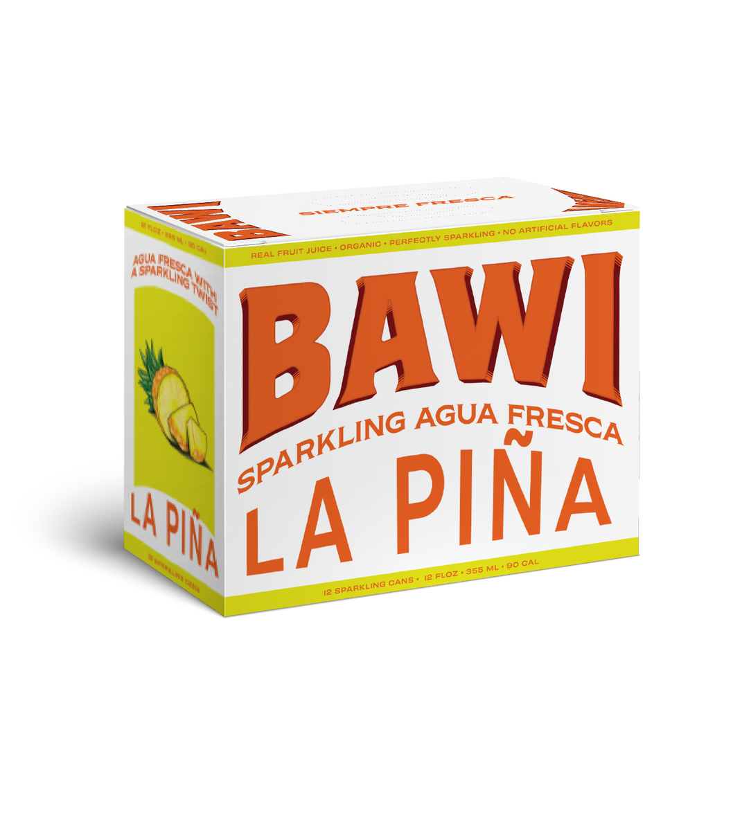 Bawi Agua Fresca LA PIÑA (Pineapple) Can – 12 Cans x 12 oz (355 mL) case