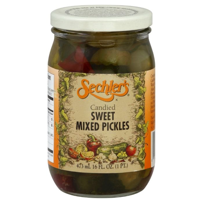 Sechler’s – Candied Sweet Mixed Pickles, 16 Oz | Pack of 6
