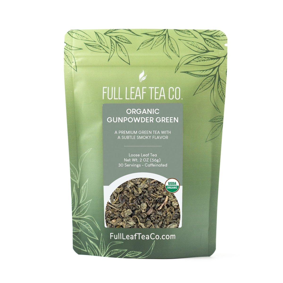 Organic Gunpowder Green Retail Bags – Case of 6