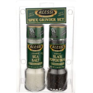 Alessi – Sea Salt & Black Peppercorn Grinder Set 2 Pc – Pack of 6