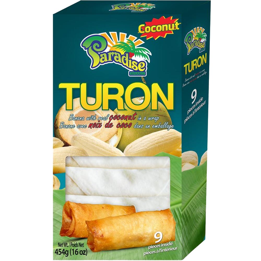 Paradise – Turon – COCONUT – Banana with Real Coconut in a Wrap – 9 Pieces – 16 OZ