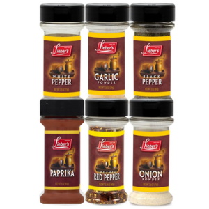Passover Spice Set, White Pepper, Garlic, Black Pepper, Paprika, Crushed Red Pepper, Onion Powder, Kosher for Passover (6 Count)