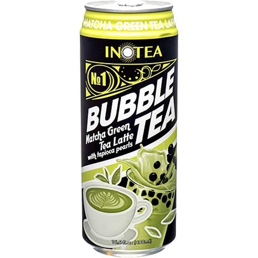 Inotea – Bubble Tea Matcha Green Tea Latte with Tapioca Pearls – 16.6 FL OZ