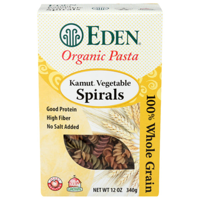 Eden Foods – Pasta Kamut Vegetable Spirals Organic, 12 Oz (Pack Of 6)