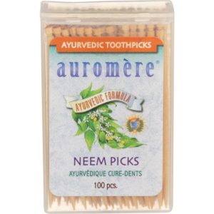 Auromere – Ayurvedic Toothpicks Neem Dental, 100 Pcs