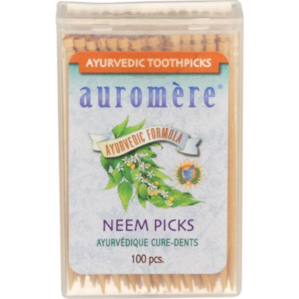Auromere – Ayurvedic Toothpicks Neem Dental, 100 Pcs