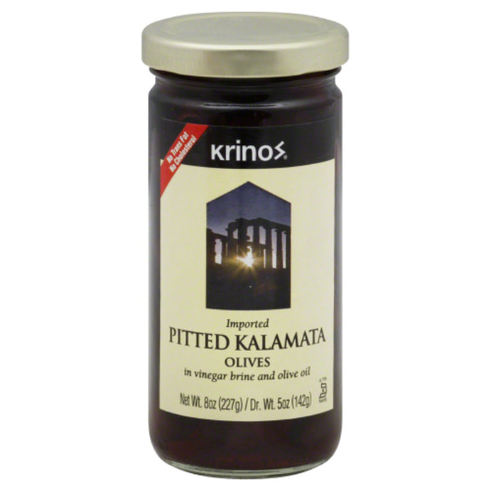 Krinos – Kalamata Pitted Olives, 8 Oz | Pack of 6