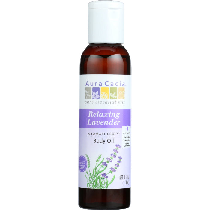 Aura Cacia – Body Oil Relaxing Lavender, 4 oz (Pack of 3)