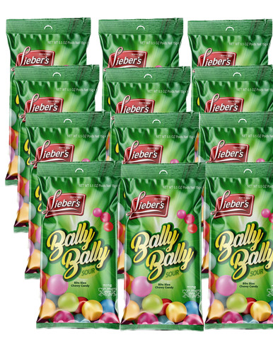 Lieber’s Bally Bally Bite-Sized Sour Chewy Candy, 12 Count