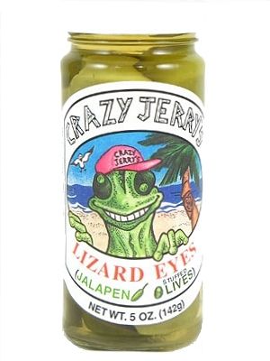 Crazy Jerry’s Lizard Eyes – Jalapeno Stuffed Olives, 5oz.